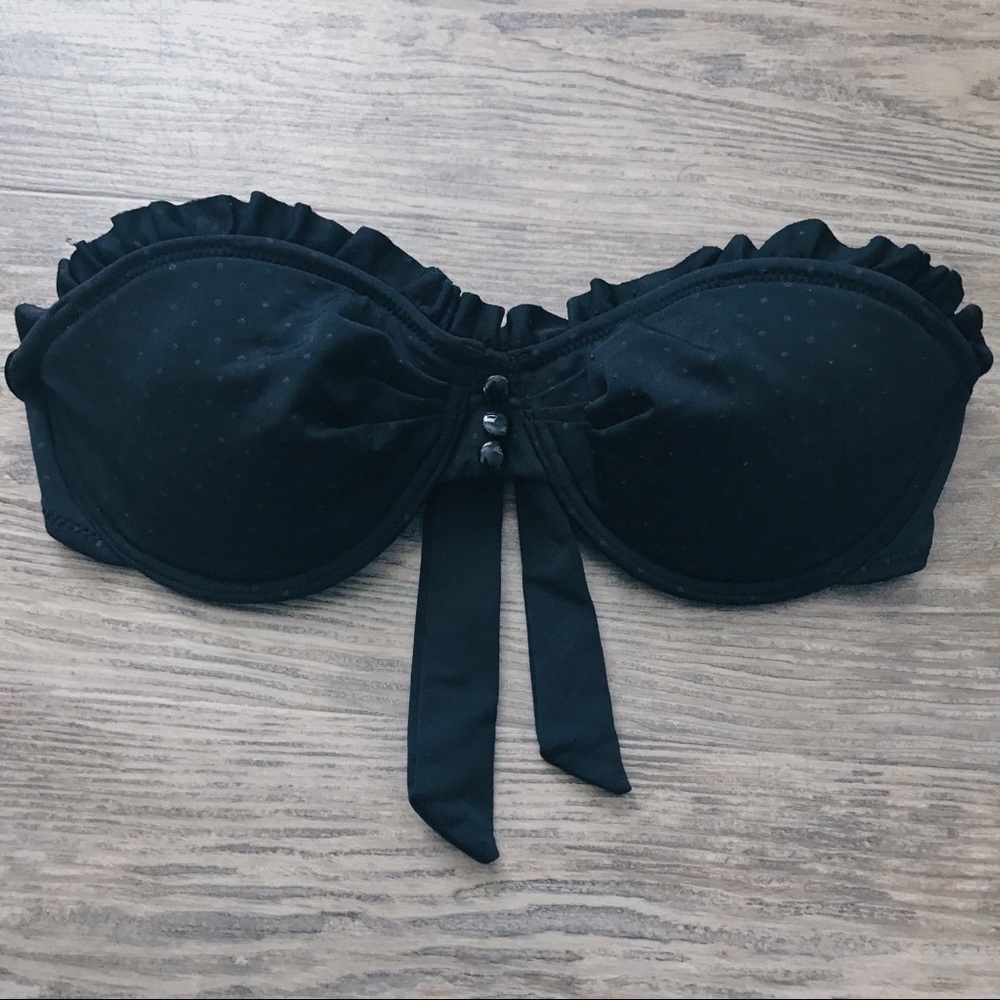 3/$25 Xhiliration Strapless Bikini Top Black Small